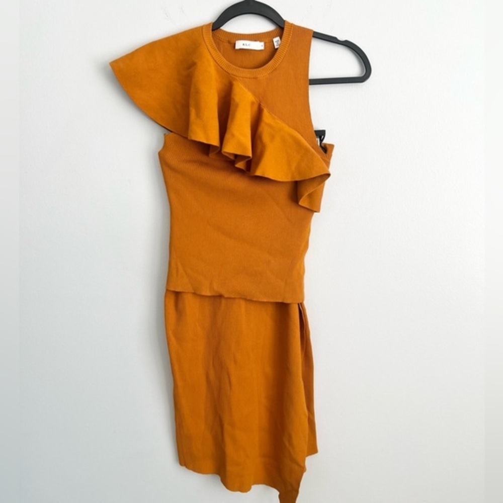 A.L.C Size S • Orange Knit Sleeveless Midi Skirt Set.
